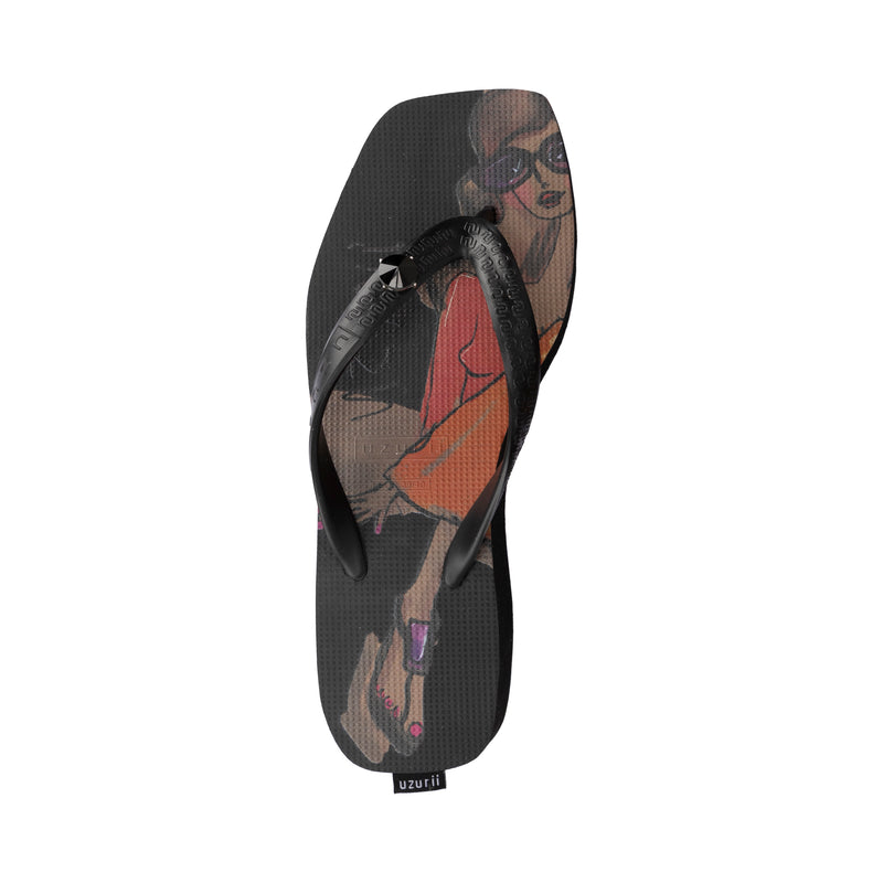 Beach Cocktail Girl Mid Heel - Zwart