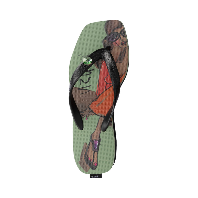 Beach Cocktail Girl Mid Heel - Groen
