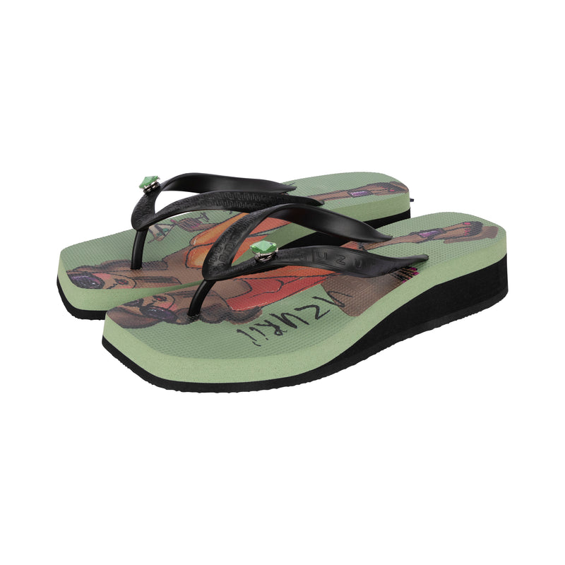 Beach Cocktail Girl Mid Heel - Groen