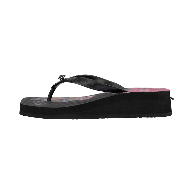 Beach Printed Claudia Mid Heel - Zwart