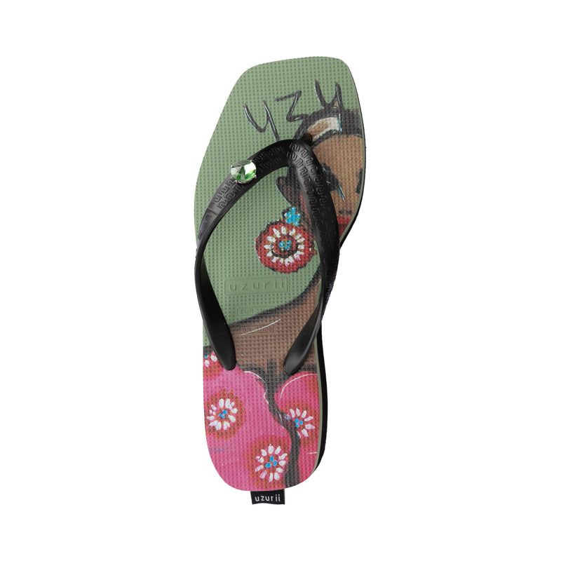 Beach Printed Claudia Mid Heel - Groen