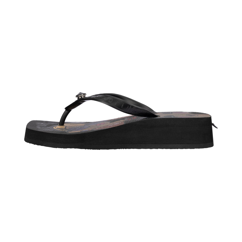Beach Printed Stella Mid Heel - Zwart