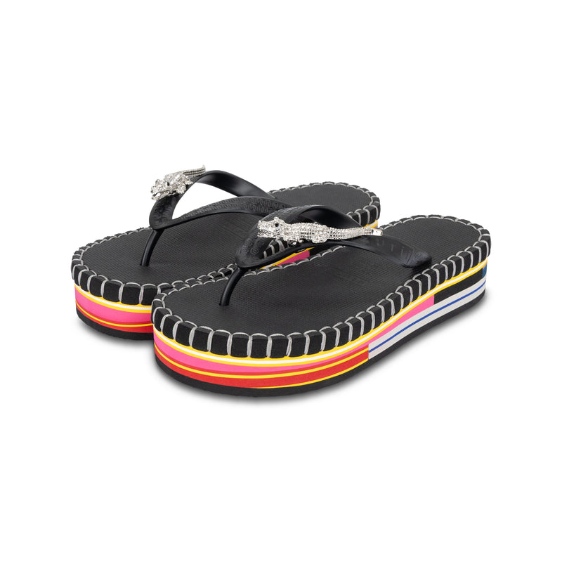 Crocodile Colorful Black - black