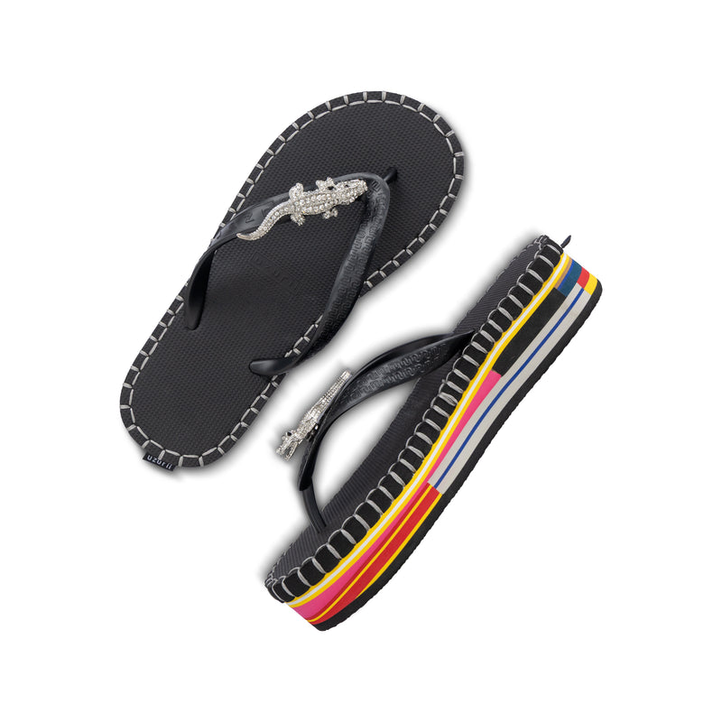 Crocodile Colorful Black - black