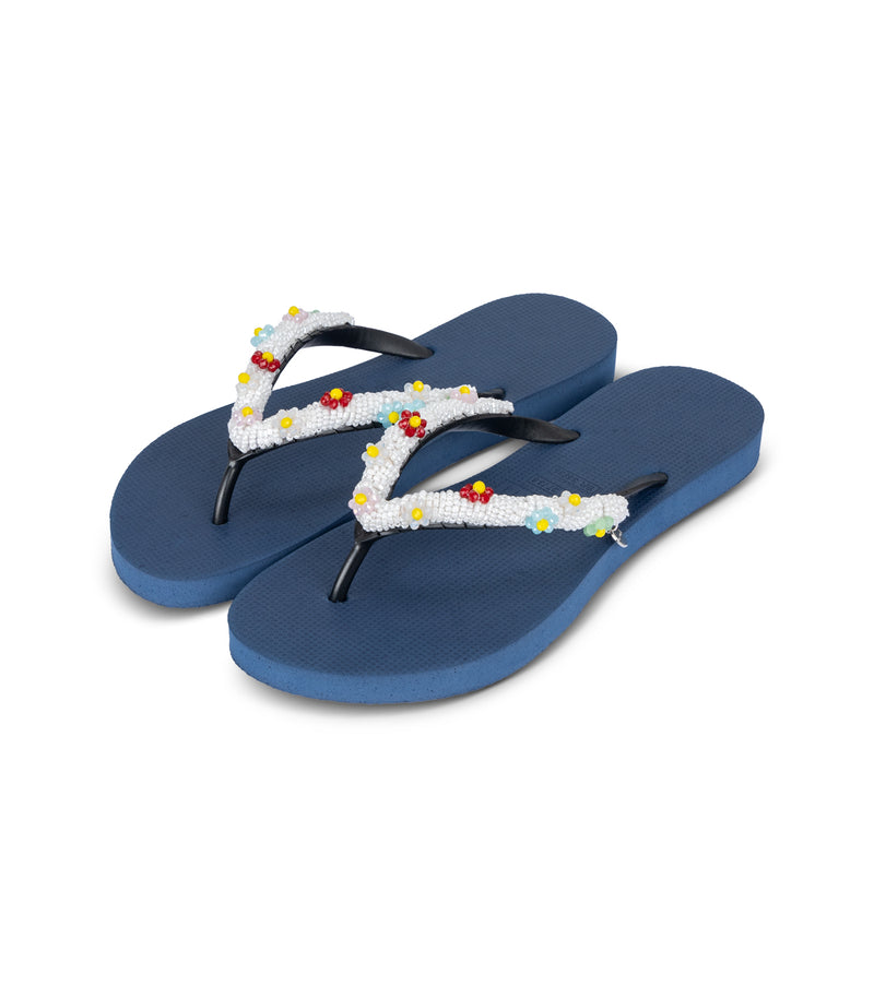 Flowery White Aby - Marineblauw