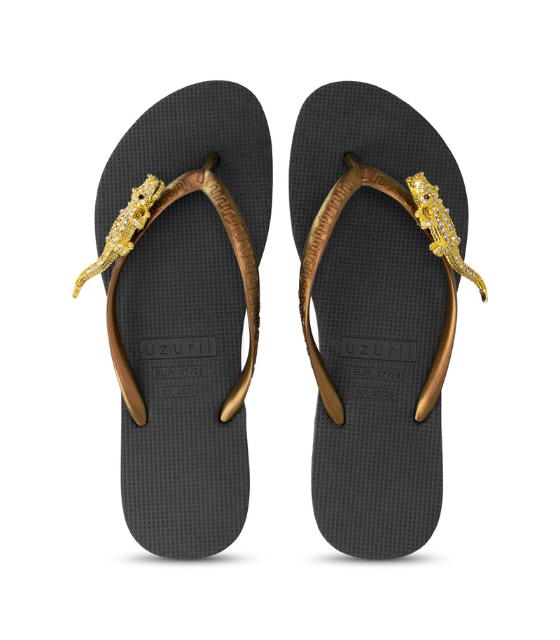 Gold Crocodile Switch - Zwart