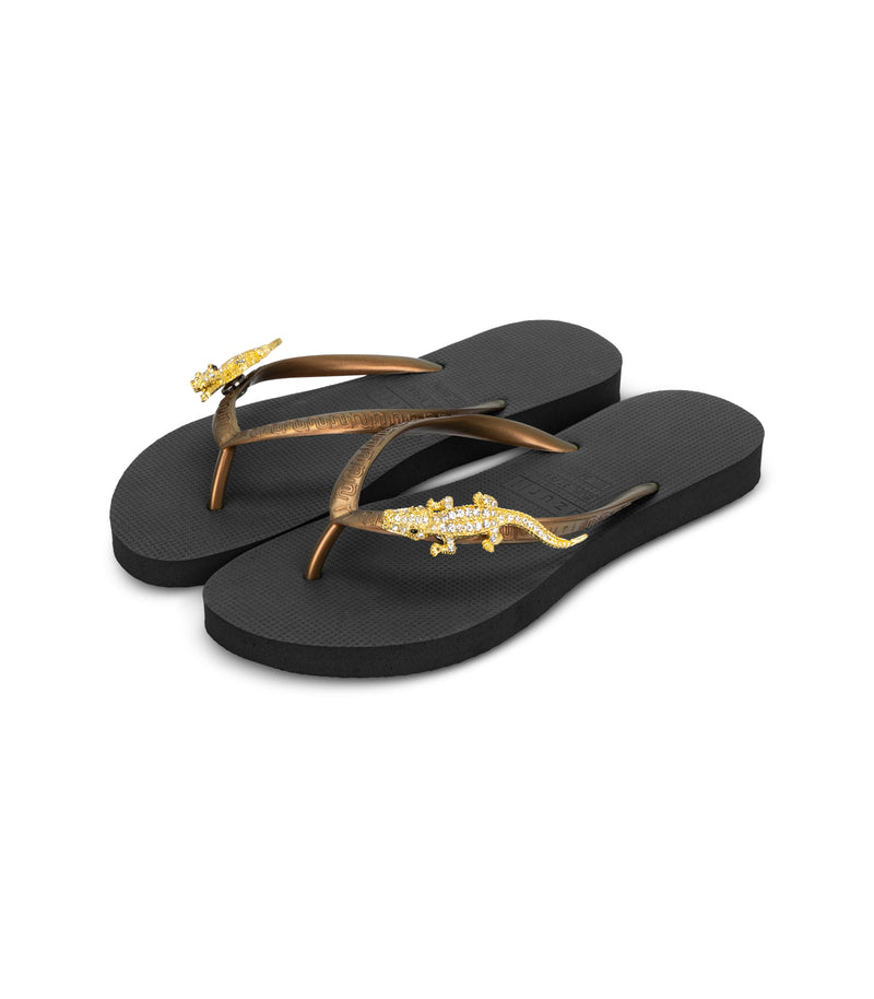 Gold Crocodile Switch - Zwart