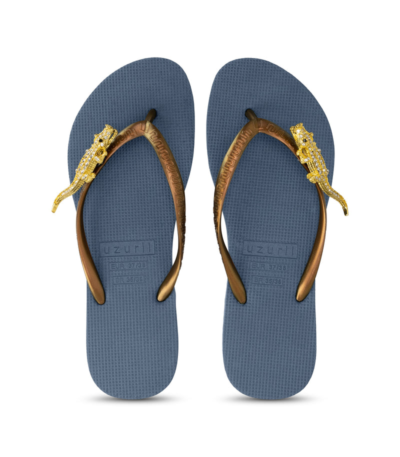 Gold Crocodile Switch - Marineblauw