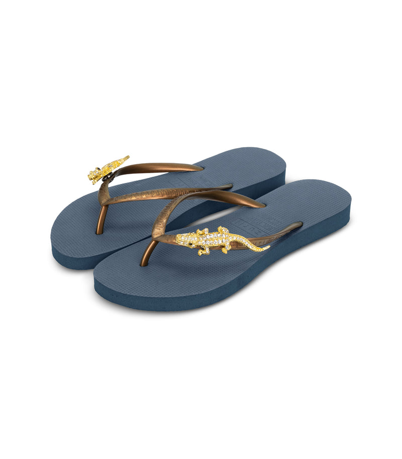 Gold Crocodile Switch - Marineblauw