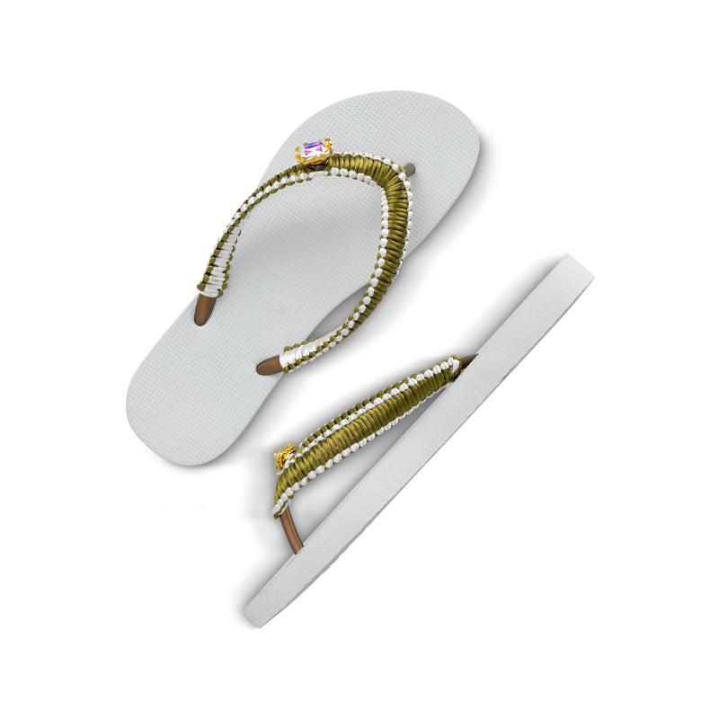 Green Macrame Switch - White