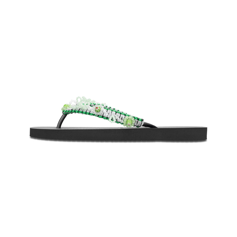 Macrame Green Blossom - Zwart