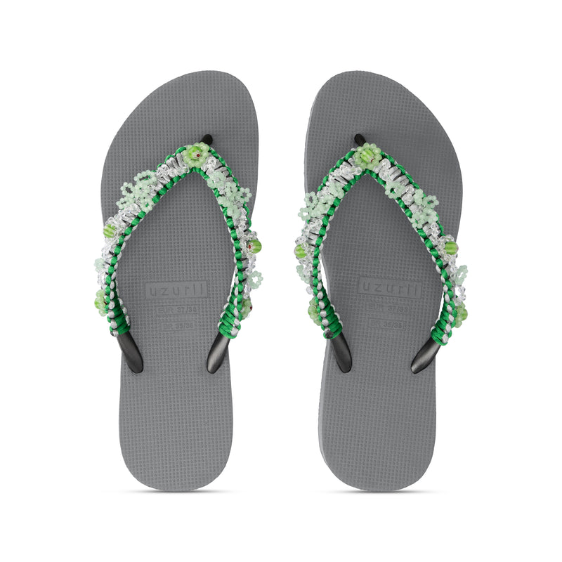 Macrame Green Blossom - Zilver