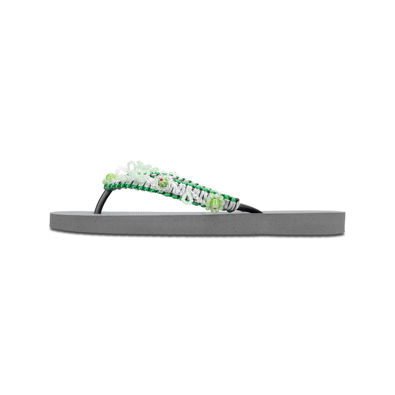 Macrame Green Blossom - Zilver