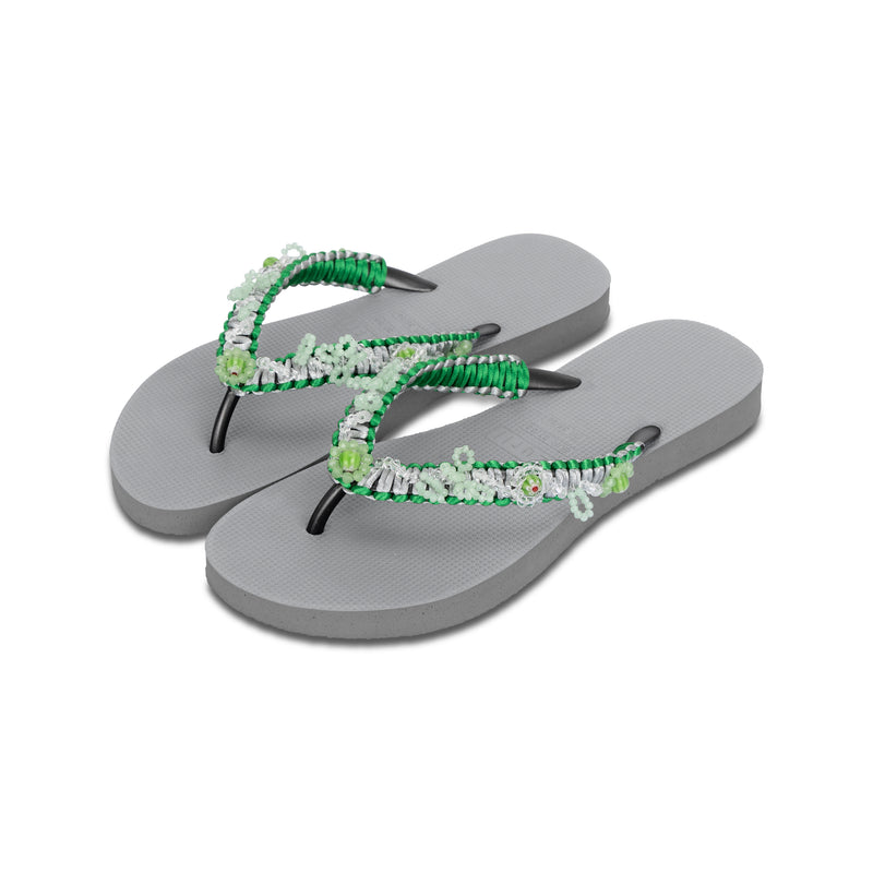 Macrame Green Blossom - Zilver