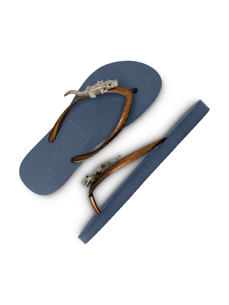 Silver Crocodile Switch - Marineblauw