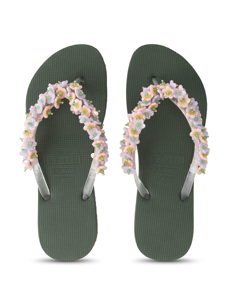 Tulum Bloom Pink - Army Green