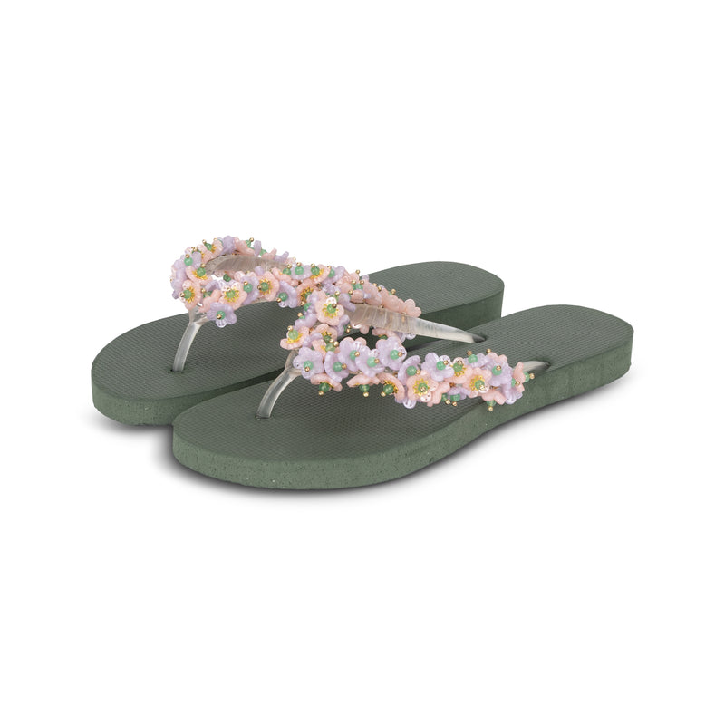 Tulum Bloom Pink - Army Green