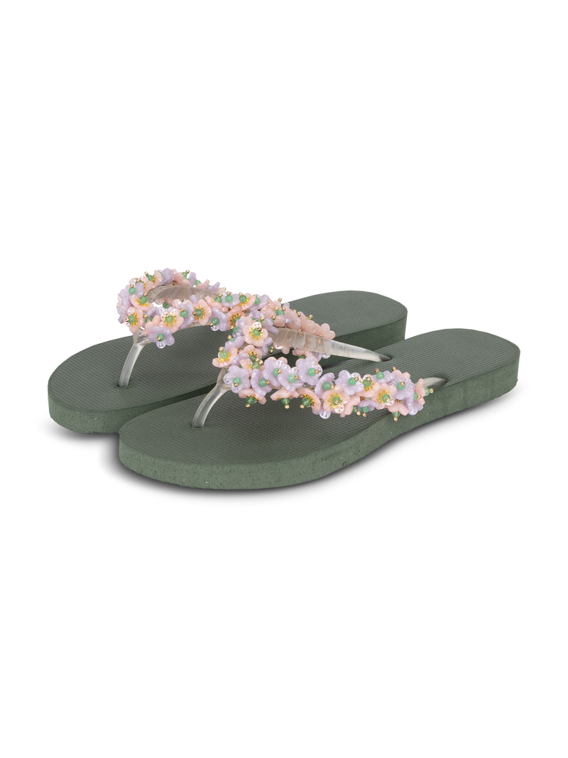 Tulum Bloom Pink - Army Green