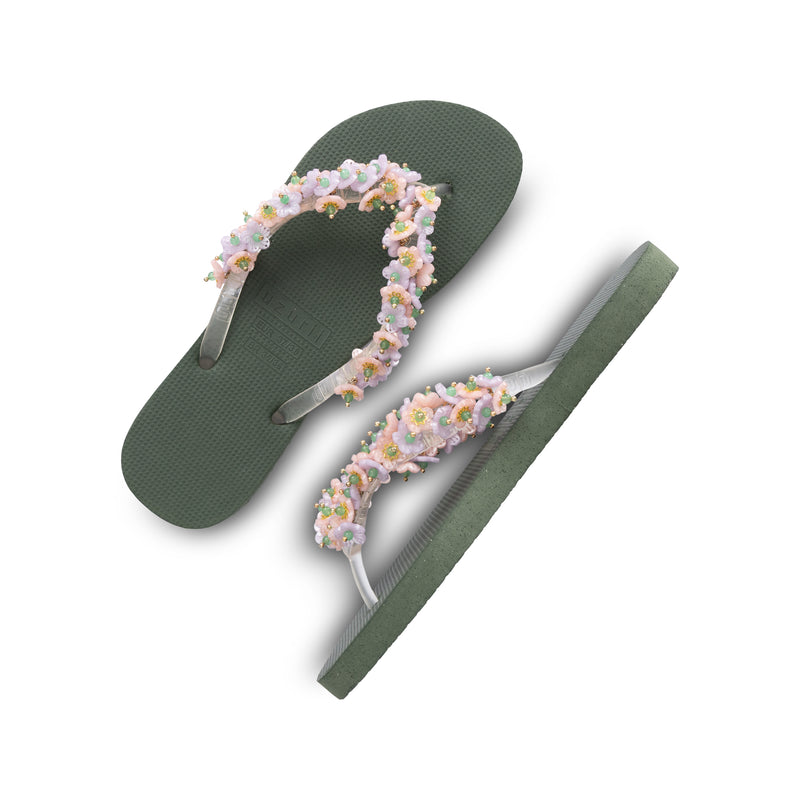 Tulum Bloom Pink - Army Green