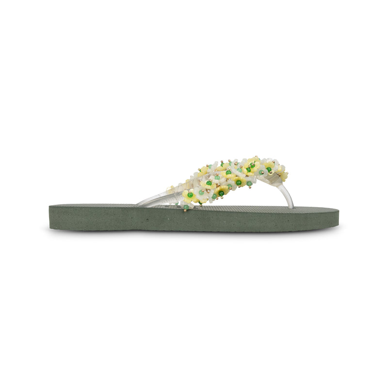 Tulum Bloom Yellow - Army Green